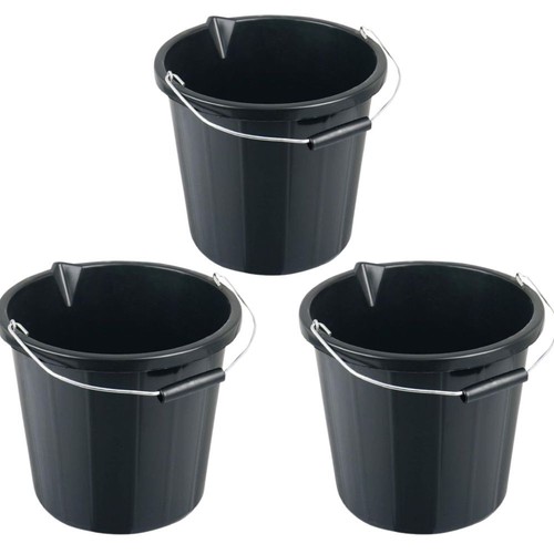 Black bucket 3 gallon - black,