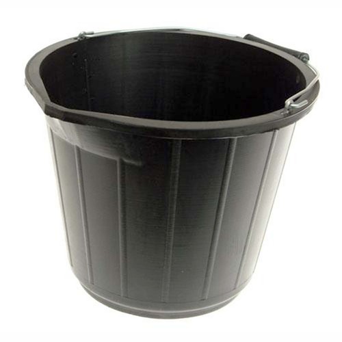 15l black plastic bucket - plastic,
