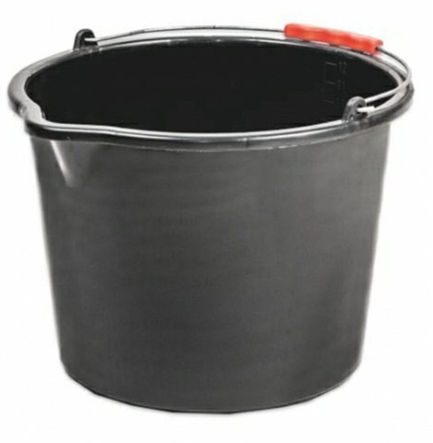 20l litre plastic bucket - plastic, black