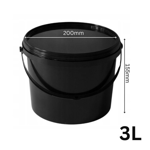 Plastic buckets tubs - buckets, black
