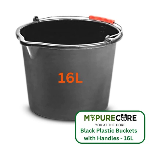 Bucket plastic black large - plastic,