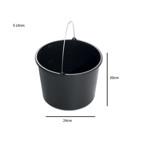 Plastic bucket black heavy - plastic,