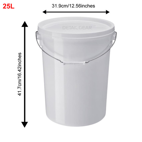 White plastic bucket container - white,