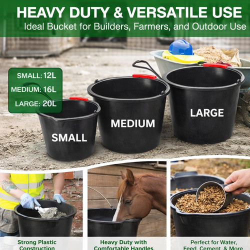Heavy duty plastic bucket with - heavy,