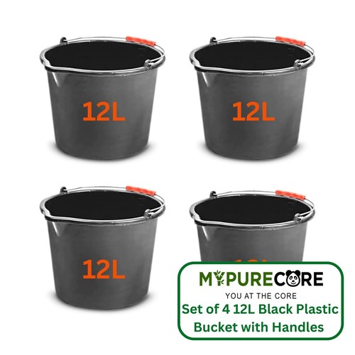 Buckets plastic set black - set, of