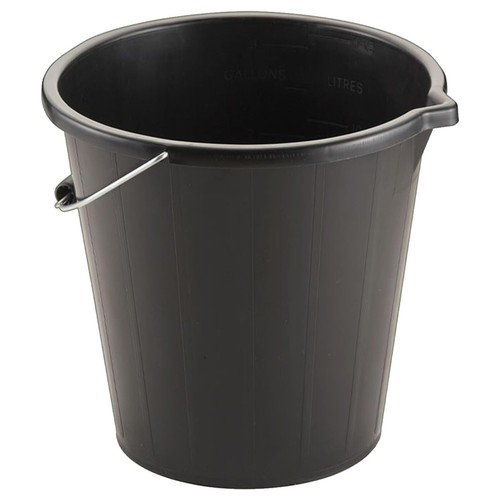 Black litre plastic bucket - 14,