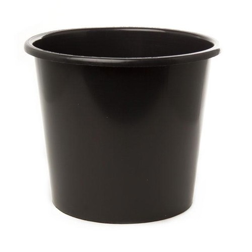 Round black plastic flower - black,