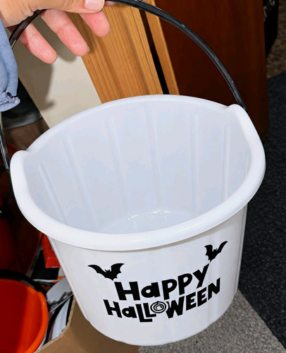 Happy halloween white plastic - happy,