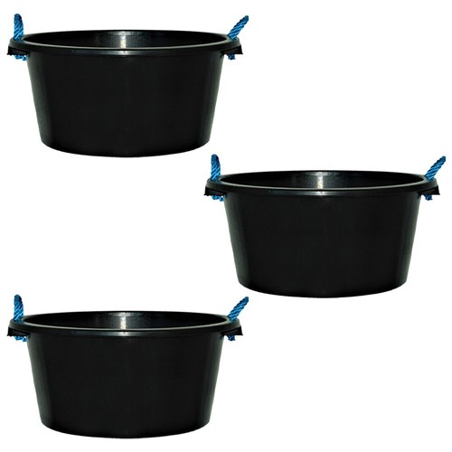 Black buckets with rope - x,