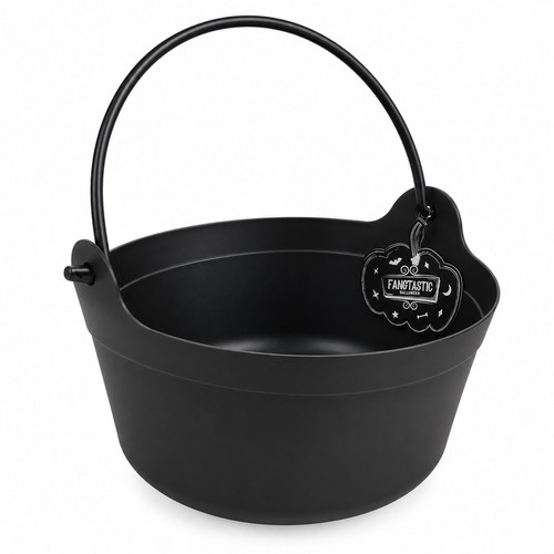 Halloween black cauldron - black,