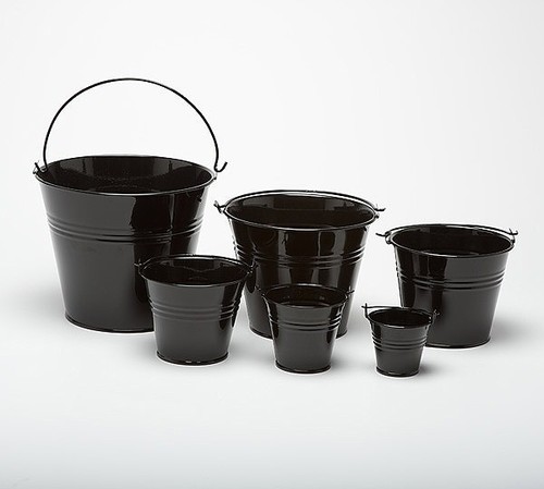 Metal buckets pots - &, pail