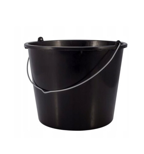 Plastic bucket black heavy - plastic,