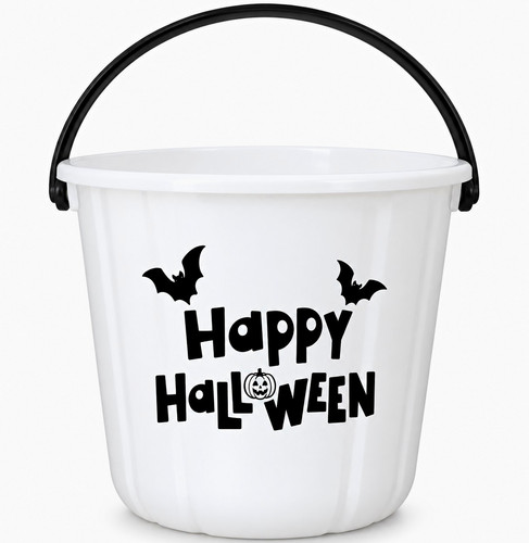 Happy halloween white plastic - happy,