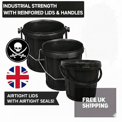 Heavy duty black buckets - black,