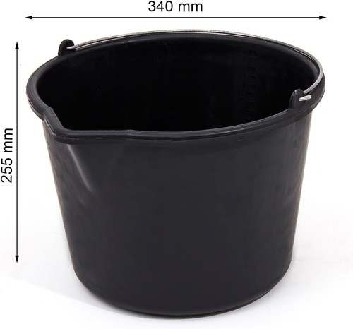 Plastic bucket black heavy - black,